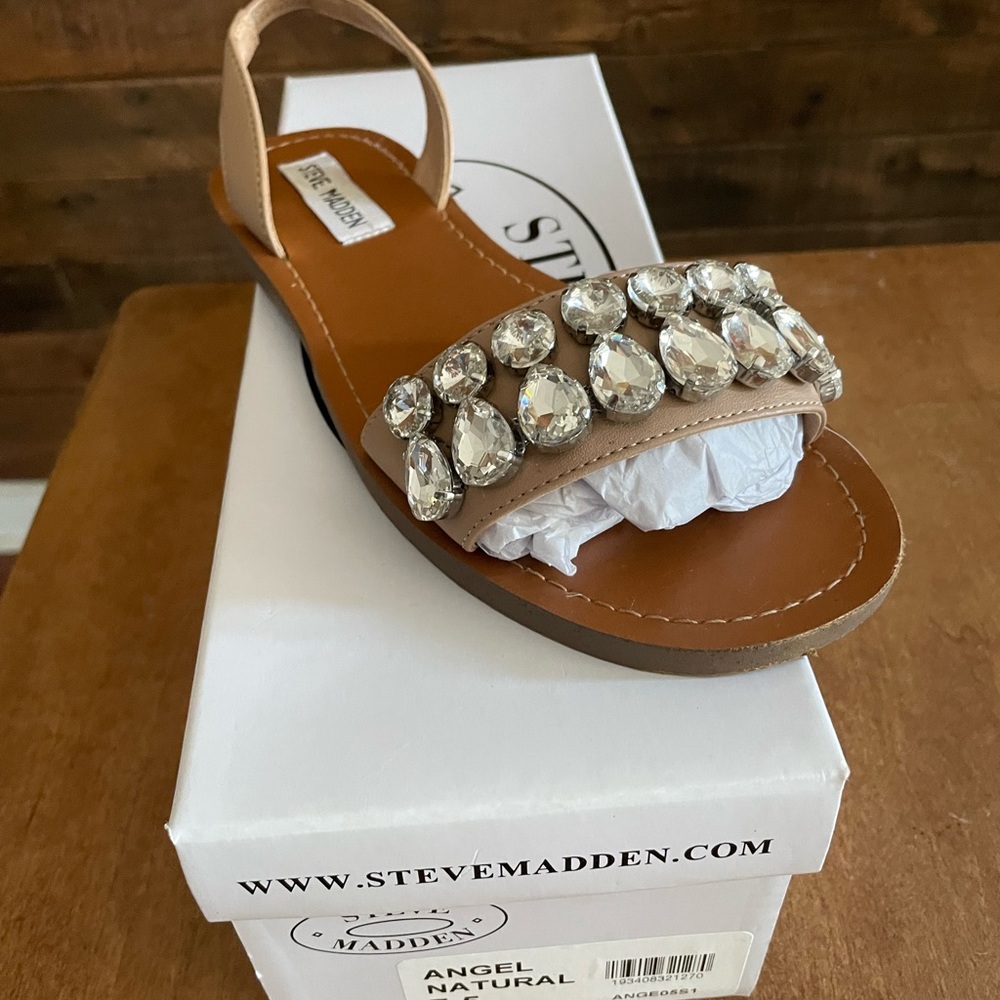 Steve Madden Angel Natural Sandals, Size 7.5